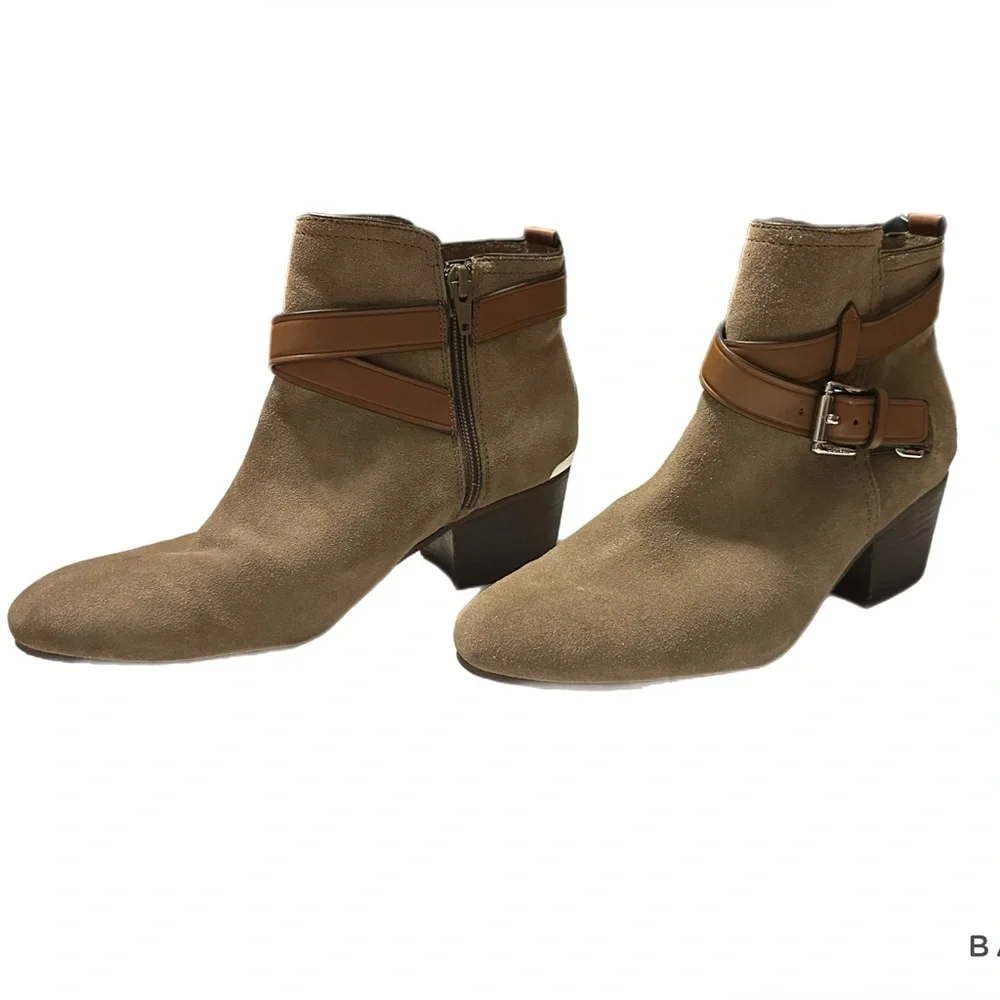 COACH Pauline Slate Gray Suede Leather Booties (Size 7) - Picture 5 of 12